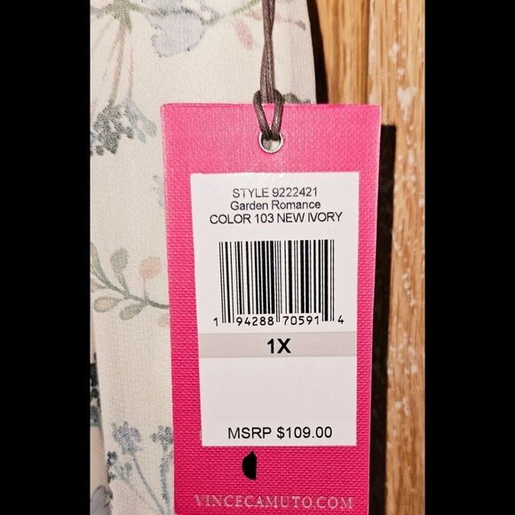 VINCE CAMUTO Plus Size Dandelion Floral Tiered Lined Maxi Skirt 1X - Picture 14 of 16